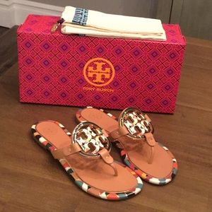 Tory Burch Enamel Miller Aged Vachetta Sandal